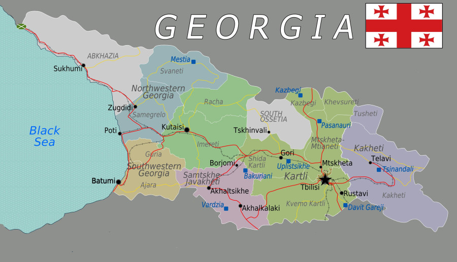 موقع جورجيا على الخريطة